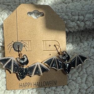 Black Bat Halloween Earrings